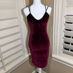 Lulus Burgundy Velvet Dress
